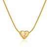 Wholesale Women's Stainless Steel And Titanium Steel Love Heart Pendant Necklace With Snake Bone Chain Electroplated Letter Pattern Fashion Style
