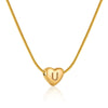 Wholesale Women's Stainless Steel And Titanium Steel Love Heart Pendant Necklace With Snake Bone Chain Electroplated Letter Pattern Fashion Style