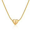 Wholesale Women's Stainless Steel And Titanium Steel Love Heart Pendant Necklace With Snake Bone Chain Electroplated Letter Pattern Fashion Style