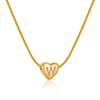 Wholesale Women's Stainless Steel And Titanium Steel Love Heart Pendant Necklace With Snake Bone Chain Electroplated Letter Pattern Fashion Style