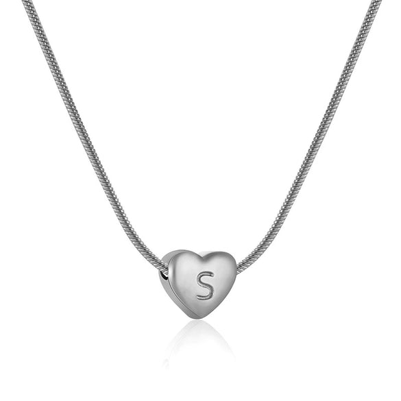Wholesale Women's 316L Stainless Steel And 316L Stainless Steel Love Necklace With Letter Pendant And Snake Bone Chain Electroplated Fashion Minimalist Style