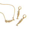 Wholesale Women's Stainless Steel And Titanium Steel Marine Life Animal Style Electroplated Earrings And Necklace Set