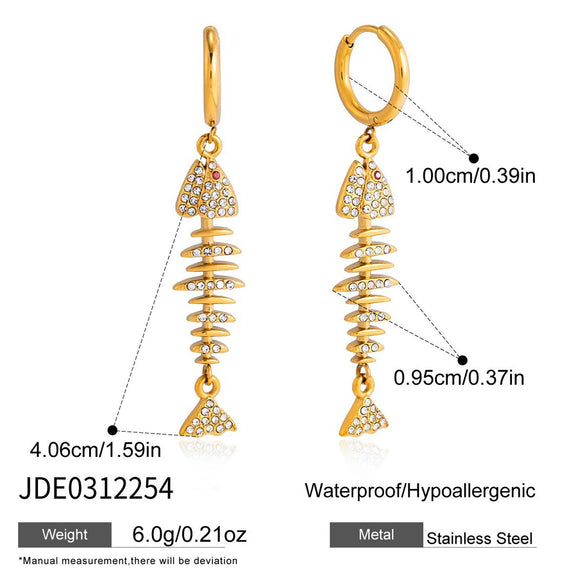 Wholesale Women's Stainless Steel And Titanium Steel Marine Life Animal Style Electroplated Earrings And Necklace Set