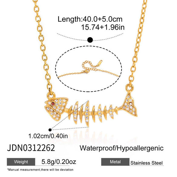 Wholesale Women's Stainless Steel And Titanium Steel Marine Life Animal Style Electroplated Earrings And Necklace Set