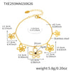 Wholesale Women's Stainless Steel And Titanium Steel Multipendant Necklace Earrings Bracelet Set 18K Gold Plated Ferris Wheel Flower Jewelry