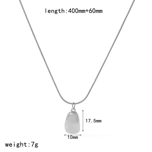 Wholesale Women's Stainless Steel And Titanium Steel Necklace With 18K Gold Water Drop Pendant And Round Snake Chain Pvd Furnace Vacuum Real Gold Plated