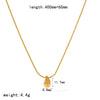 Wholesale Women's Stainless Steel And Titanium Steel Necklace With 18K Gold Water Drop Pendant And Round Snake Chain Pvd Furnace Vacuum Real Gold Plated