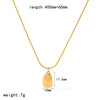Wholesale Women's Stainless Steel And Titanium Steel Necklace With 18K Gold Water Drop Pendant And Round Snake Chain Pvd Furnace Vacuum Real Gold Plated