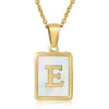 Wholesale Women's 316L Stainless Steel And 316L Stainless Steel Necklace With Natural Shells Letters Numbers Text Pattern 18K Gold Plated Vacuum Electroplating In Furnace Cross Chain Style