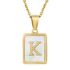 Wholesale Women's 316L Stainless Steel And 316L Stainless Steel Necklace With Natural Shells Letters Numbers Text Pattern 18K Gold Plated Vacuum Electroplating In Furnace Cross Chain Style