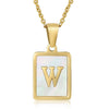 Wholesale Women's 316L Stainless Steel And 316L Stainless Steel Necklace With Natural Shells Letters Numbers Text Pattern 18K Gold Plated Vacuum Electroplating In Furnace Cross Chain Style