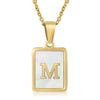 Wholesale Women's 316L Stainless Steel And 316L Stainless Steel Necklace With Natural Shells Letters Numbers Text Pattern 18K Gold Plated Vacuum Electroplating In Furnace Cross Chain Style