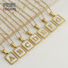 Wholesale Women's 316L Stainless Steel And 316L Stainless Steel Necklace With Natural Shells Letters Numbers Text Pattern 18K Gold Plated Vacuum Electroplating In Furnace Cross Chain Style