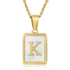 Wholesale Women's 316L Stainless Steel And 316L Stainless Steel Necklace With Natural Shells Letters Numbers Text Pattern 18K Gold Plated Vacuum Electroplating In Furnace Cross Chain Style