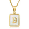 Wholesale Women's 316L Stainless Steel And 316L Stainless Steel Necklace With Natural Shells Letters Numbers Text Pattern 18K Gold Plated Vacuum Electroplating In Furnace Cross Chain Style