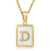 Wholesale Women's 316L Stainless Steel And 316L Stainless Steel Necklace With Natural Shells Letters Numbers Text Pattern 18K Gold Plated Vacuum Electroplating In Furnace Cross Chain Style
