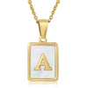 Wholesale Women's 316L Stainless Steel And 316L Stainless Steel Necklace With Natural Shells Letters Numbers Text Pattern 18K Gold Plated Vacuum Electroplating In Furnace Cross Chain Style