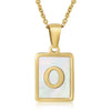 Wholesale Women's 316L Stainless Steel And 316L Stainless Steel Necklace With Natural Shells Letters Numbers Text Pattern 18K Gold Plated Vacuum Electroplating In Furnace Cross Chain Style