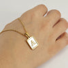 Wholesale Women's 316L Stainless Steel And 316L Stainless Steel Necklace With Natural Shells Letters Numbers Text Pattern 18K Gold Plated Vacuum Electroplating In Furnace Cross Chain Style
