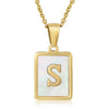 Wholesale Women's 316L Stainless Steel And 316L Stainless Steel Necklace With Natural Shells Letters Numbers Text Pattern 18K Gold Plated Vacuum Electroplating In Furnace Cross Chain Style