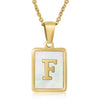 Wholesale Women's 316L Stainless Steel And 316L Stainless Steel Necklace With Natural Shells Letters Numbers Text Pattern 18K Gold Plated Vacuum Electroplating In Furnace Cross Chain Style
