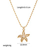 Wholesale Women's Stainless Steel And Titanium Steel Necklace With Oil Dripping Craft Geometric Pattern Starfish And Hippocampus Design