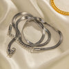 Wholesale Women's Stainless Steel And Titanium Steel Snake Bone Chain Necklace With Geometric Pattern And Electroplating Treatment