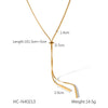Wholesale Women's Stainless Steel And Titanium Steel Snake Bone Chain Necklace With Geometric Pattern And Electroplating Treatment