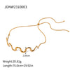 Wholesale Women's Stainless Steel And Titanium Steel Wave Pullout Necklace With Electroplating