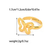 Wholesale Women's Stainless Steel Animal Butterfly Hollow Open Design Fashion Niche Ancient Ring With Electroplating