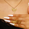 Wholesale Women's Stainless Steel Animal Pattern Electroplated Jewelry Set With O Word Chain Earrings And Necklaces
