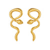Wholesale Women's Stainless Steel Animal Snake Earrings Gold Plated Electroplated Non Fading