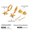 Wholesale Women's Stainless Steel Animal Starfish Earrings With Pearl And Shell Electroplated