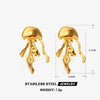 Wholesale Women's Stainless Steel Animal Style Geometric Jellyfish Earrings With Electroplating