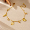 Wholesale Women's Stainless Steel Animal Zodiac Marine Series Pendant Anklet With Starfish Scallop Seahorse
