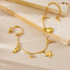 Wholesale Women's Stainless Steel Animal Zodiac Marine Series Pendant Anklet With Starfish Scallop Seahorse