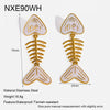 Wholesale Women's Stainless Steel Animal Zodiac Pattern Fishbone Earrings With Oil Drip Heart And Me Letter Pendant Vacuum Real Gold Plated