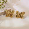 Wholesale Women's Stainless Steel Animal Zodiac Stamping Butterfly Earrings Fairy Style