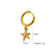 Wholesale Women's Stainless Steel Animals Zodiac Handmade Fine Throwing Vacuum In Furnace Polished Starfish Pendant Earrings