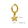 Wholesale Women's Stainless Steel Animals Zodiac Handmade Fine Throwing Vacuum In Furnace Polished Starfish Pendant Earrings