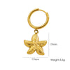 Wholesale Women's Stainless Steel Animals Zodiac Handmade Fine Throwing Vacuum In Furnace Polished Starfish Pendant Earrings