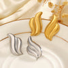 Wholesale Women's Stainless Steel Asymmetric Wing Geometric Earrings Vacuum Electroplated