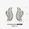 Wholesale Women's Stainless Steel Asymmetric Wing Geometric Earrings Vacuum Electroplated