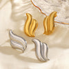 Wholesale Women's Stainless Steel Asymmetric Wing Geometric Earrings Vacuum Electroplated