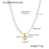 Wholesale Women's 316L Stainless Steel Beaded Geometric Zircon Pendant Clavicle Necklace With Electroplating