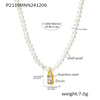 Wholesale Women's 316L Stainless Steel Beaded Geometric Zircon Pendant Clavicle Necklace With Electroplating