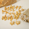 Wholesale Women's Stainless Steel Bow And Geometric Earrings With Electroplating Treatment