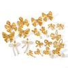Wholesale Women's Stainless Steel Bow And Geometric Earrings With Electroplating Treatment