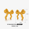 Wholesale Women's Stainless Steel Bow Earrings With Electroplated Design
