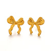 Wholesale Women's Stainless Steel Bow Earrings With Electroplated Design